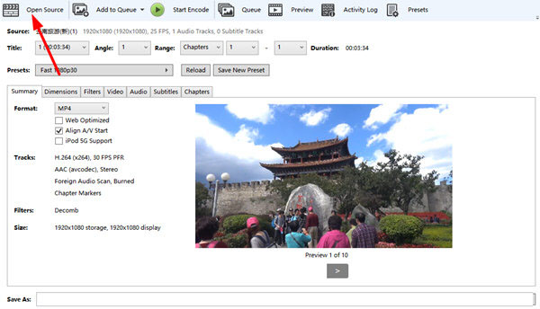 HandBrake(视频格式转换工具)